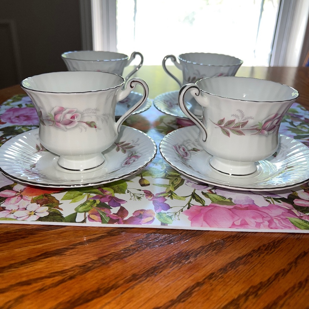 Paragon Rose Ballet Fine Bone China Cups and Saucers